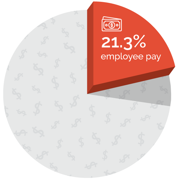 employee pay pie chart