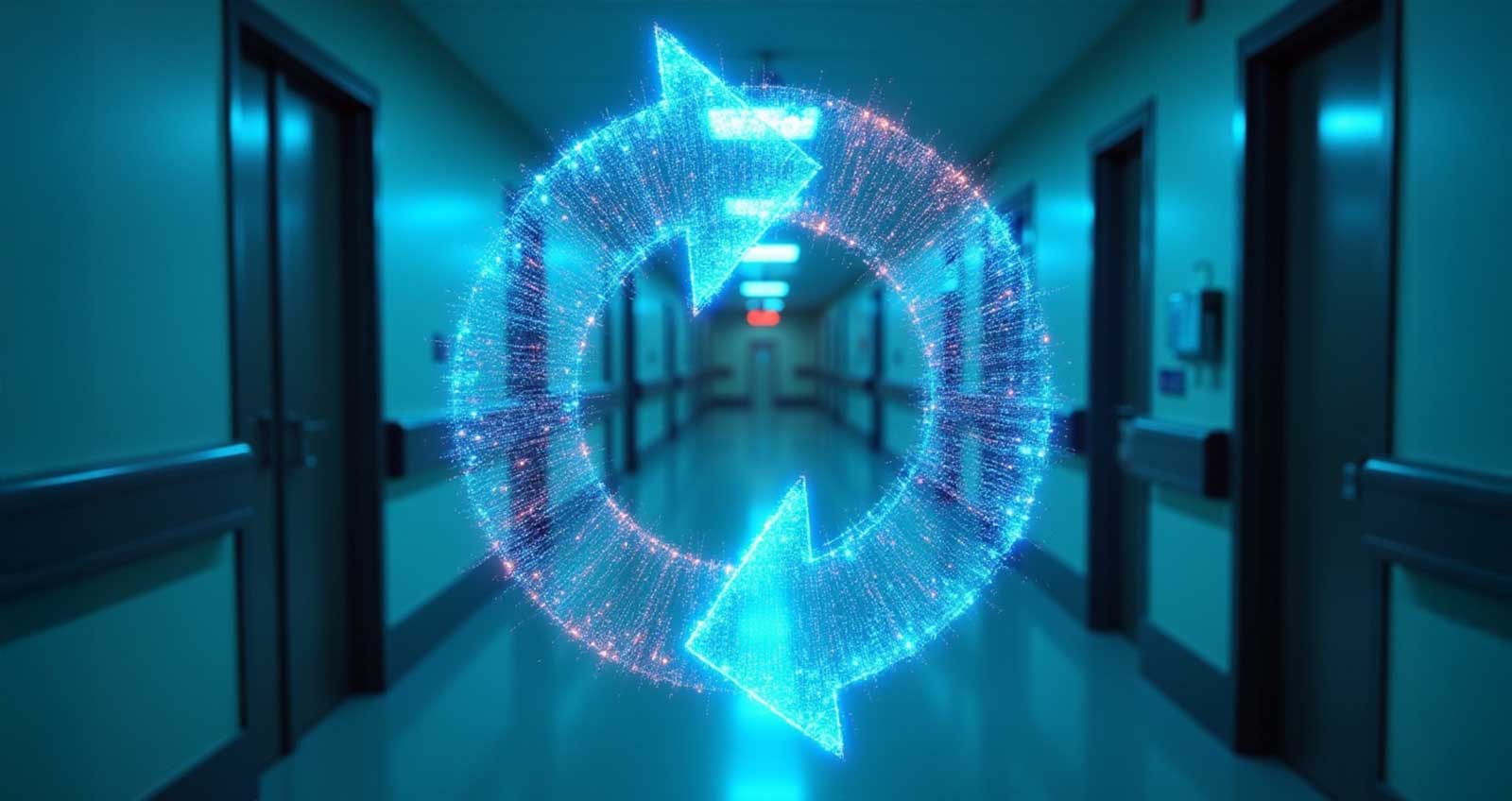 arrows in hospital hallway