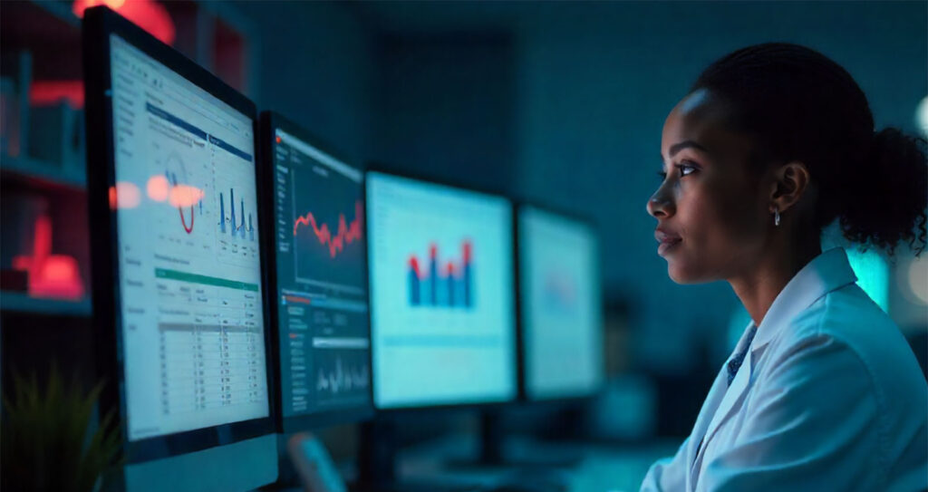 RCM administrator looking at KPI dashboards